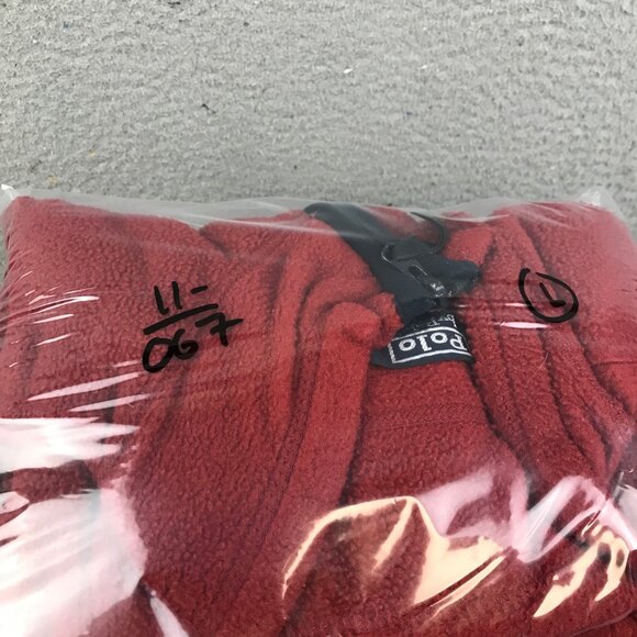 Vintage Polo Ralph Lauren Fleece Sweater Vest Large Red Made In Usa 90s - Picture 9 of 9